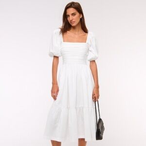 Abercrombie & Fitch Emerson Cotton Blend Midi Dress